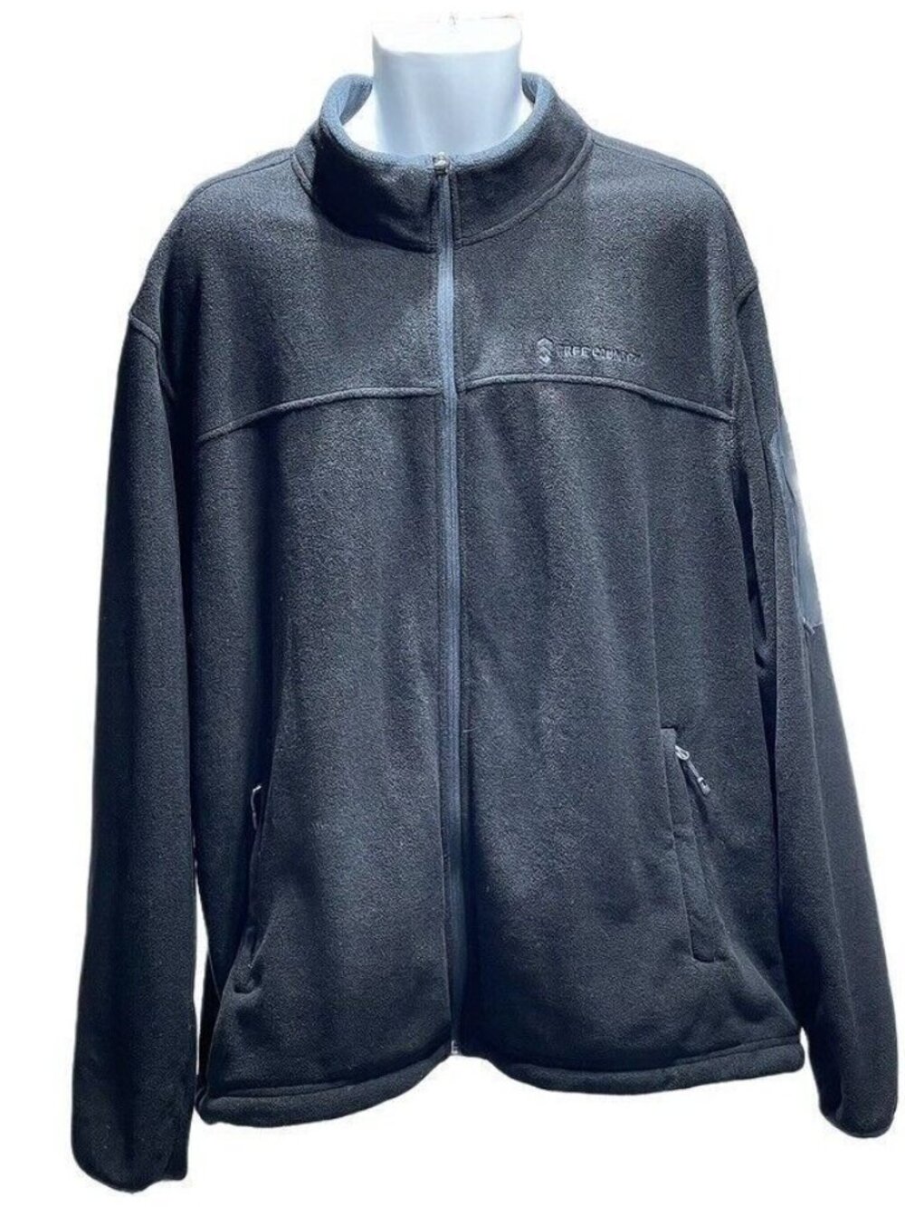 FREE COUNTRY Jacket Men's Size XXL Black Fleece Full Zip Mock Turtleneck
